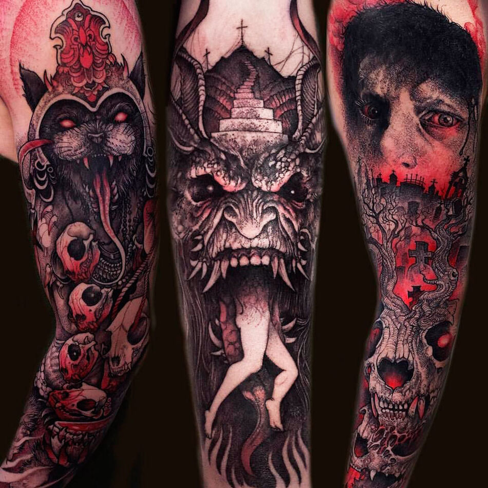 Тату (татуировка) Демон: мужские и женские татуировки, фото и эскизов от лучших тату-мастеров