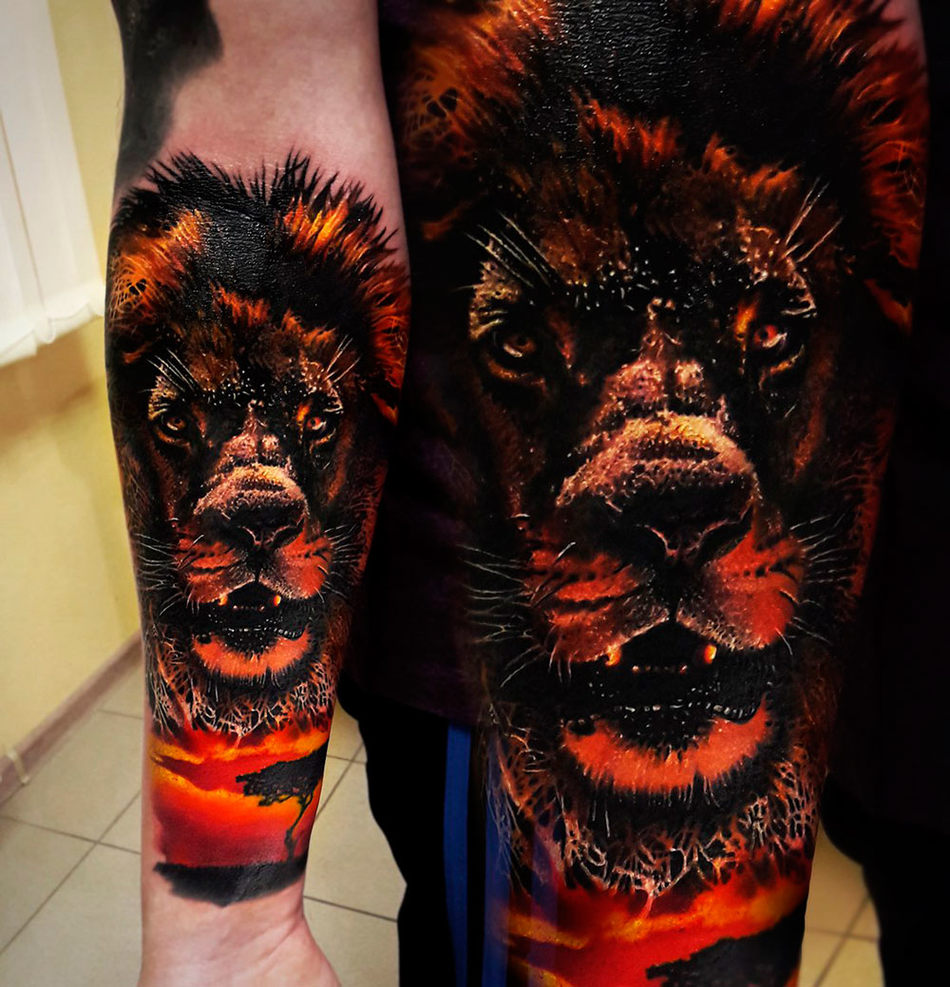 Тату львов — лучших фото татуировок года