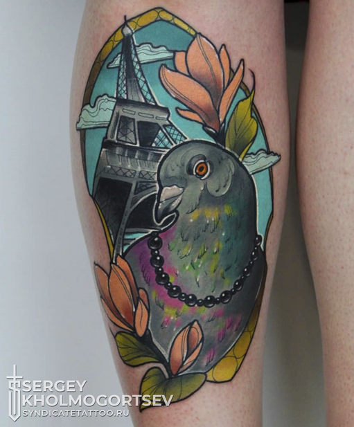 тату в стиле colortattoo, neotraditional, мастер Сергей Холмогорцев