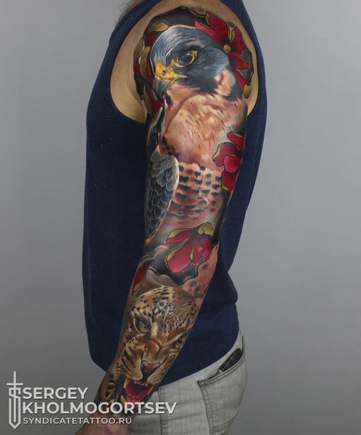 тату в стиле realism, colortattoo, мастер Сергей Холмогорцев