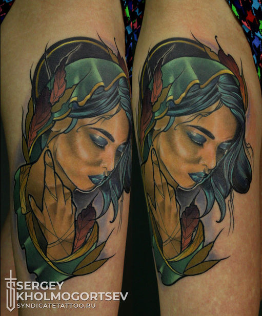 тату в стиле colortattoo, neotraditional, мастер Сергей Холмогорцев