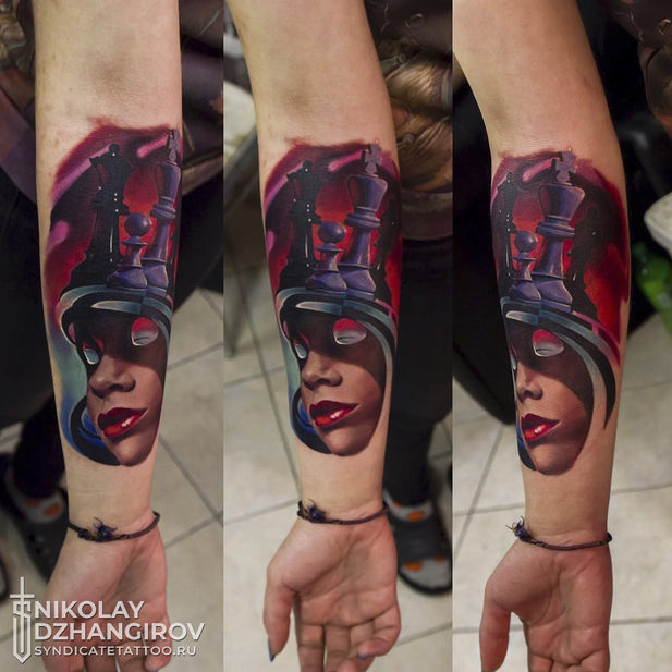 тату в стиле realism, colortattoo, мастер Николай Джангиров